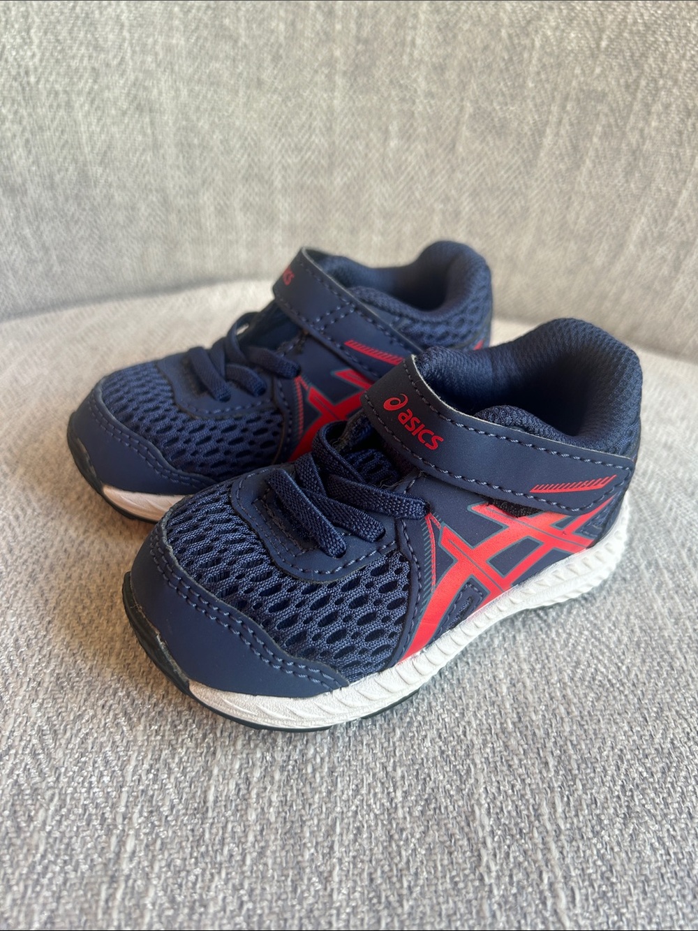 ASICS Baby Navy and Red Toddler Athletic Sneakers